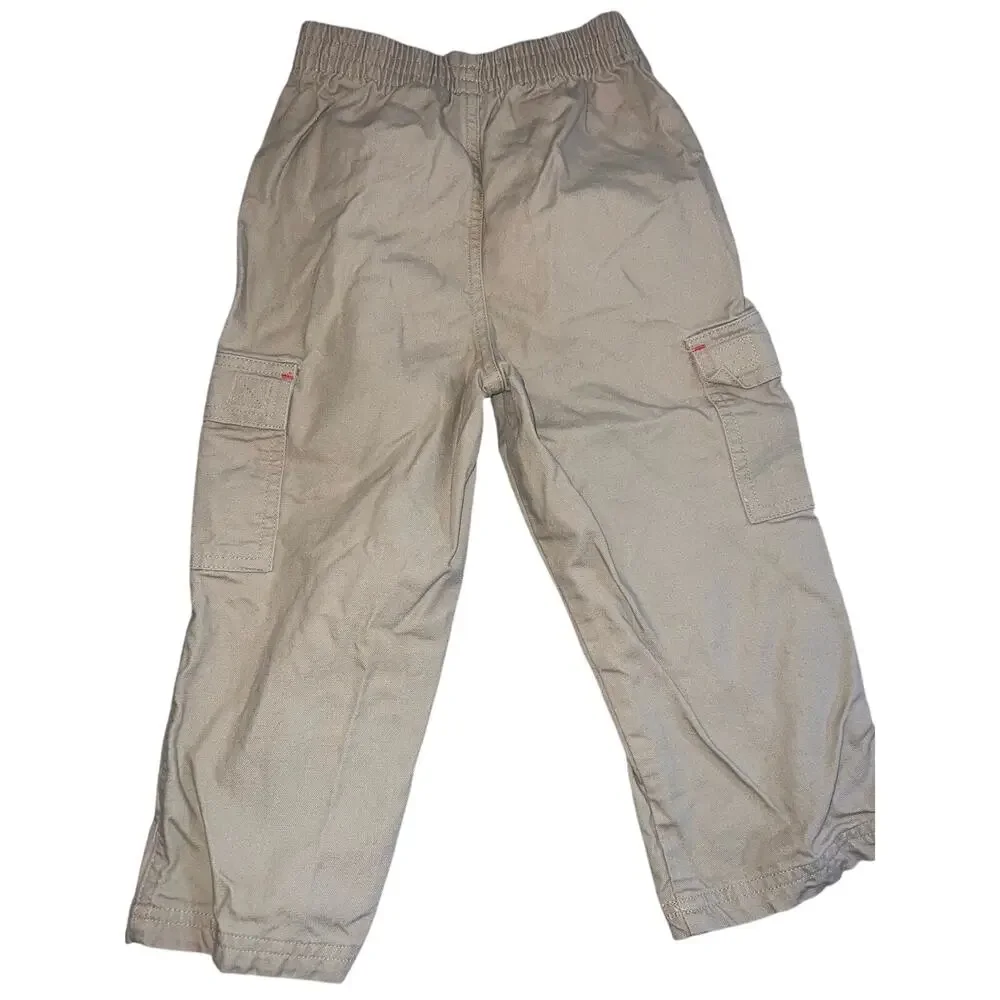 Vintage Disney Kids Tigger football pull on cargo pants tan size 4T 90s